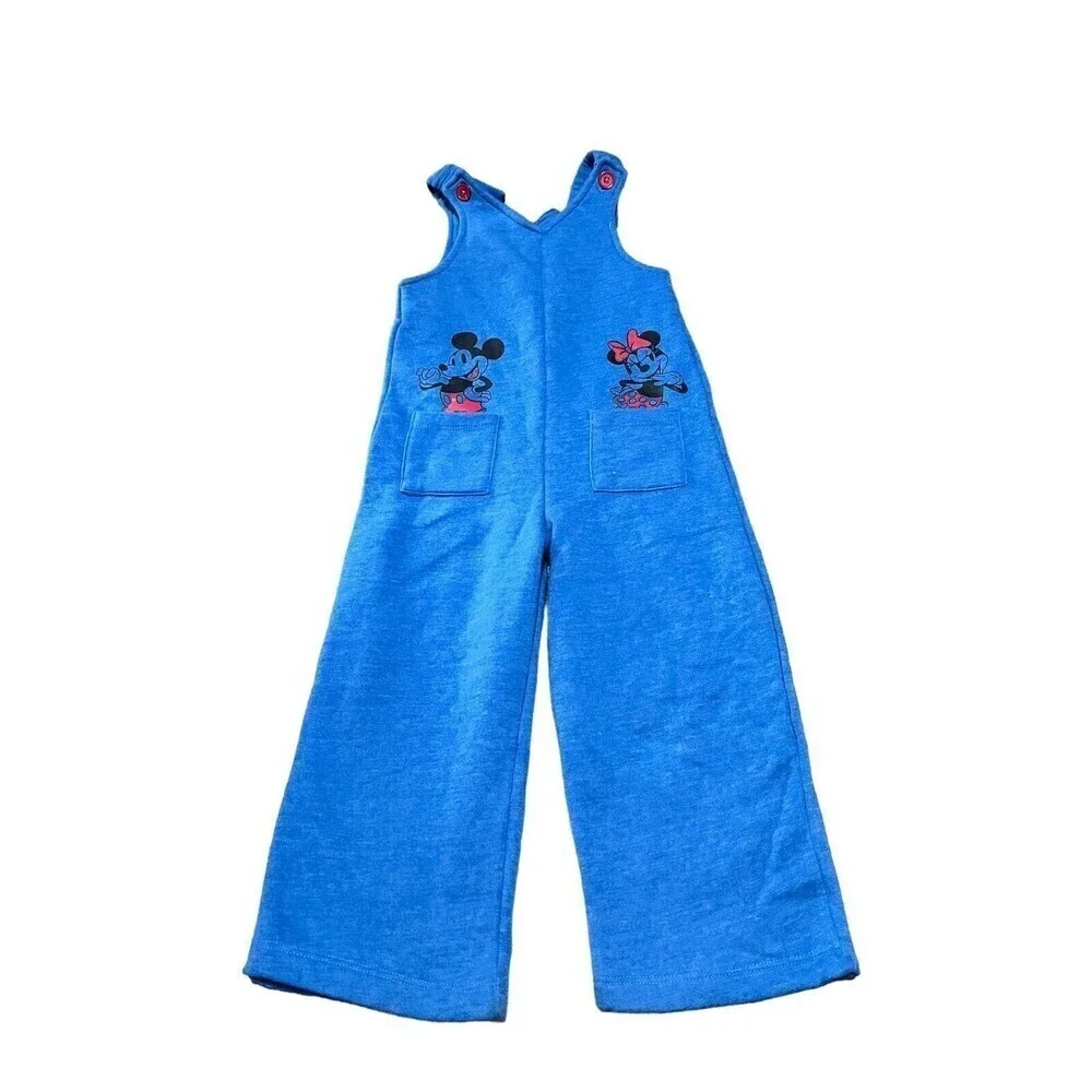 Disney Junior Minnie And Mickey Mouse Overalls Romper Set Size 4T